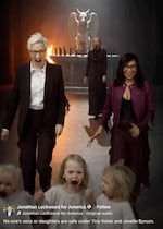 A screenshot from Jonathan Lockwood’s artificial-intelligence-generated campaign video.