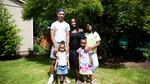 LaTasha Taylor, center, with her children, from left, Roshellio, 18; Saniyah, 3; Sarai, 6; and Ki'Mya, 10 (Kielondre, 16, not pictured) at their home in Portland, Ore., Friday, June 19, 2020.
