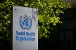 A picture taken on May 8, 2021 shows a sign of the World Health Organization (WHO) at the entrance of their headquarters in Geneva amid the Covid-19 coronavirus outbreak. .