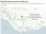 An American cave explorer mapping a Turkish cave became ill and is recovering thousands of feet below ground awaiting rescue.