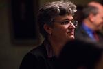 Former congressional candidate Jamie McCleod-Skinner waits for the start of Oregon Gov. Kate Brown's inaugural address at the state Capitol in Salem, Ore., Monday, Jan. 14, 2019.