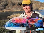 Amy Hazel shows off some of her flies.