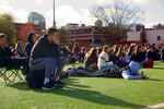 Students sit in silence for 17 minutes at Lincoln High School.