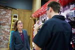 Gov. Kate Brown Visits businesses in Hood River on Sept. 29, 2017.