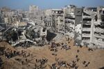 The damaged area around the Al Shifa Hospital in Gaza City on April 1.