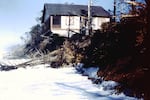 A storm in 1945 ate away at the dunes underpinning this home near Cape Meares. 