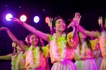 Linfield senior Mako Minoda performs in a dress rehearsal for the university's annual Lu'au and Ho'ike. Minoda is co-chair of Linfield's Hawaii Club, and she says she may not have taken on that role if not for the First Scholars program her first year.