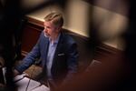 Portland Mayor Ted Wheeler listens to public testimony on April 4, 2019.