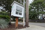 A Little Free Pantry located in Lakewood's Tillicum neighborhood. It is managed by the local Rotary Club.