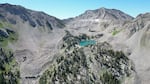 Just up the hill from White Pine Lake is a wall of loose rock that is hiding glacier ice.