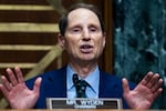 Sen. Ron Wyden, D-Ore., speaks during a Senate Finance Committee hearing on the IRS budget request on Capitol Hill in Washington, Tuesday, June 8, 2021. (Tom Williams/Pool via AP)