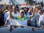 Former president of the A.N.C. and South Africa, Jacob Zuma, waves to supporters after casting his ballot in Nkandla, Kwazulu Natal, South Africa, Wednesday, May 29, 2024 during the general elections.