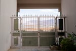 A shut hotel gate in Eilat, Israel. Some 60,000 Israeli evacuees went to the town on Israel's southernmost tip after the Hamas attack. Now the tourism sector is hoping tourists come back.