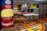 Beverly Blagden shops at the Dallas Food Bank.
