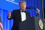 President Donald Trump speaks at the White House Correspondents' Association dinner at the Waldorf Astoria Washington DC, Friday, July 24, 2026, in Washington.