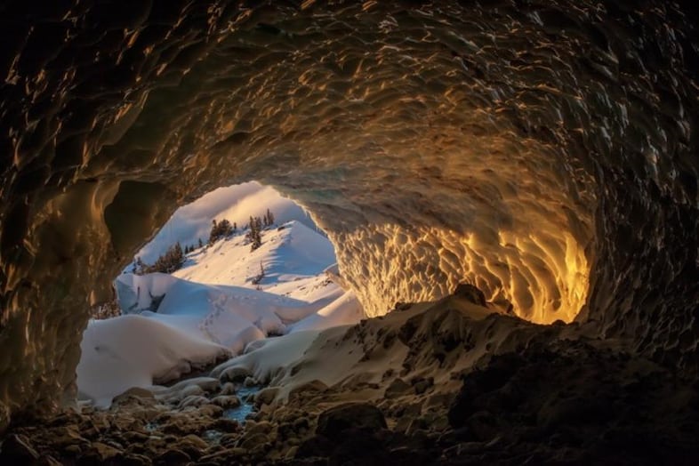 Images like this one helped popularize the dramatic glacier caves discovered on Mount Hood. After the caves were featured on OPB in 2013, national and international media from the BBC to the Smithsonian followed suit. Visits to the remote and dangerous caves increased steadily in the years that followed.