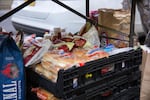 Occupation supporters were well-stocked with hotdogs, buns, chips and charcoal outside the federal courthouse in downtown Portland.