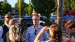 Portland Mayor Ted Wheeler speaks with citizens at the Hollywood vigil.