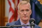 Portland Mayor Ted Wheeler, during an interview with OPB’s Dave Miller at Portland City Hall, Sept. 14, 2023. Wheeler announced on Wednesday that his will not be seeking a third term as mayor.