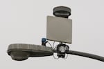 A ShotSpotter detection device mounted on a lamp post in East Palo Alto, Calif. on Thursday, Feb. 18, 2010.