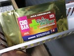 A marijuana infused chocolate bar retails for $25 after tax at 420Ville in Huntington, Oregon.