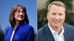 Candidates for the 2024 race in Oregon's 6th Congressional District: Democrat Andrea Salinas, left, and Republican Mike Erickson, right.