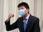 Wang Jingyu speaks during an interview in a safe house in Ukraine in 2021. Chinese police have sought Wang over online comments he made that challenged the Chinese government's account of a deadly border clash between Chinese and Indian soldiers. Many news organizations have covered Wang's repeated claims that the Chinese government has targeted him.