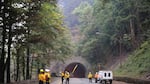 Toothrock Tunnel on Interstate 84 on Sept. 8, 2017. Oregon Department of Transportation officials say the tunnel survived the heat from the Eagle Creek Fire so far, but they're worried about the condition of the nature surrounding it.
