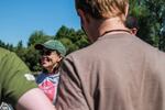 Greenpeace executive director Annie Leonard spoke with members of Portland's Greenpeace chapter during Wednesday's protest.