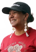 FILE - Laura John, tribal relations director for the City of Portland at a 2022 event.