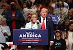 Former Alaska Gov. Sarah Palin campaigned for the state's U.S. House seat in 2022 with the support of President Trump. She did not win. A retrial of her defamation case against The New York Times is slated to begin Monday.