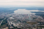 An aerial view of the Port of Tacoma. The port learned Friday that a $150 million bulk liquids distribution facility at the port's Hylebos Waterway property.