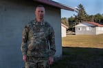 Major Chris Clyne stands for a portrait on March 2, 2019 at Camp Rilea, Oregon. Clyne is a public affairs officer with the 41st Infantry Brigade Combat Team but began his army career 20 years ago as an infantry soldier in the 75th Ranger Regiment.  