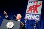 Vice President Mike Pence speaks at the 2020 Republican National Convention in Charlotte, N.C., Monday, Aug. 24, 2020.