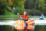 Gary Kristensen paddled nearly 46 miles along the Columbia River in October.