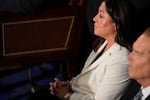 Rep. Lori Chavez-DeRemer, R-Ore., sits after she voted for Rep. Kevin McCarthy, R-Calif., as Republicans try to elect Rep. Jim Jordan, R-Ohio, a top Donald Trump ally, to be the new House speaker, at the Capitol in Washington, Tuesday, Oct. 17, 2023.