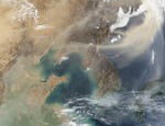 This photo from NASA Earth Observatory shows atmospheric dust over China.  Researchers at Oregon State University found that 4.5% of the world's total annual carbon storage is driven by dust falling into the ocean and feeding the phytoplankton.