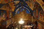 Worshippers attend a mass in the Church of Saint Porphyrius on Jan. 7, 2013 in Gaza City.