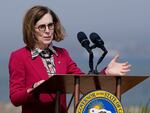 Oregon Gov. Kate Brown, pictured in San Francisco in October, commuted the sentences of all 17 people on death row on her way out of office.