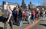 More than 300 students walk out of Portland Public Schools on Friday to demand Oregon's largest school district do more about the ongoing conflict in Gaza. Participants gathered outside the Dr. Matthew Prophet Center in North Portland.