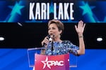 Kari Lake speaks at the Conservative Political Action Conference at the Gaylord National Resort & Convention Center on Feb. 21, 2025 in Oxon Hill, Md.