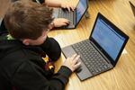 Earl Boyles third-grader Austin works on test prep during class in late April.