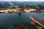 The Juscelino Kubitschek Bridge, which collapsed into the Tocantins River in Estreito, Maranhao state, Brazil, is shown on Tuesday. Several cars and trucks crossing the bridge when it collapsed on Sunday fell into the river, killing nine people. Others are still missing.