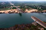 The Juscelino Kubitschek Bridge, which collapsed into the Tocantins River in Estreito, Maranhao state, Brazil, is shown on Tuesday. Several cars and trucks crossing the bridge when it collapsed on Sunday fell into the river, killing nine people. Others are still missing.