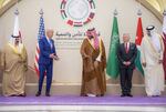From left: King of Bahrain Hamad bin Isa Al Khalifa, U.S. President Biden, Saudi Arabian Crown Prince Mohammed bin Salman, King Abdullah II of Jordan and Emir of Qatar Sheikh Tamim bin Hamad Al Thani attend the Jeddah Security and Development Summit in Jeddah, Saudi Arabia on July 16.
