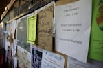 A sign at the Warm Springs Market directs people on the reservation to emergency water supplies, June 29, 2019. 