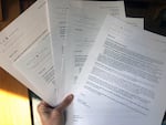 A submitted view of the COVID-19 case notification letters sent to a Pacific Crest Middle School parent since April 22, 2021.