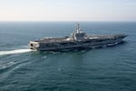 FILE - The USS George Washington aircraft carrier is pictured off the coast of Argentina, May 30, 2024.