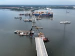 Salvage crews continue to remove wreckage from the Dali six weeks after the cargo ship collided with the Francis Scott Key Bridge in Baltimore.