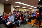 As a teachers strike in Battle Ground enters its third week, hundreds of people filled a school board meeting to capacity Monday night.